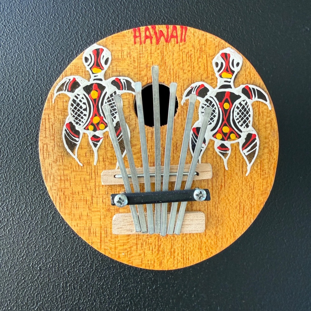 Kalimba Musical Thumb Harp Hawaii Sea Turtle Coconut Shell Bottom